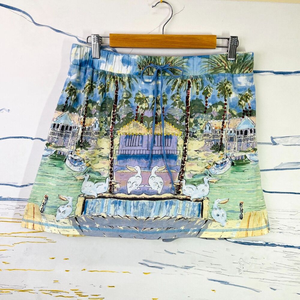 VTG Skort Med - L Take Two Vintage Short Skirt Skort M/L Beach Scene Skirt M-L